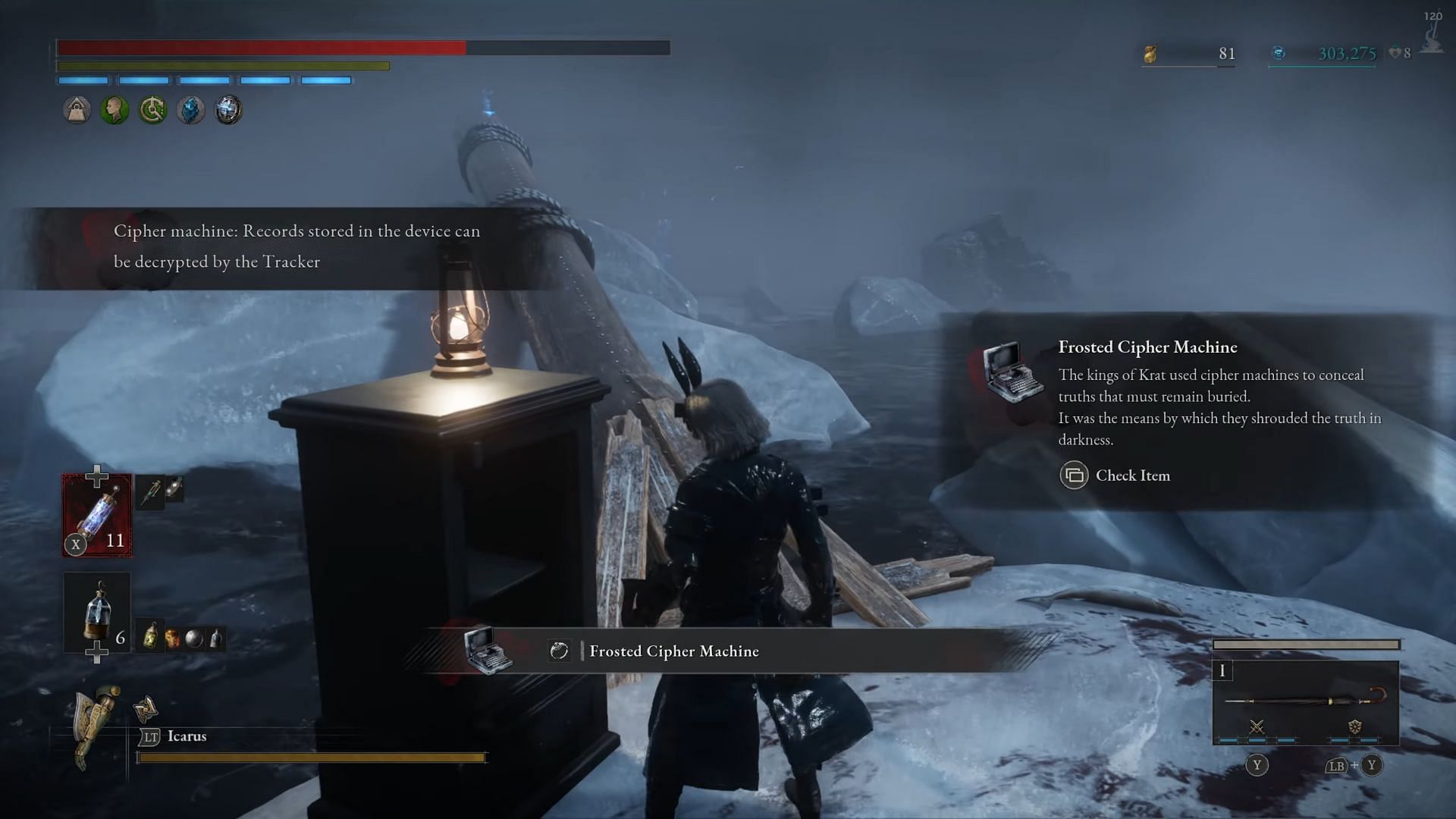 Get the Frosted Cipher Machine and beat the nearby enemies around (Image via NEOWIZ /YouTube@Doom Slayer TV)